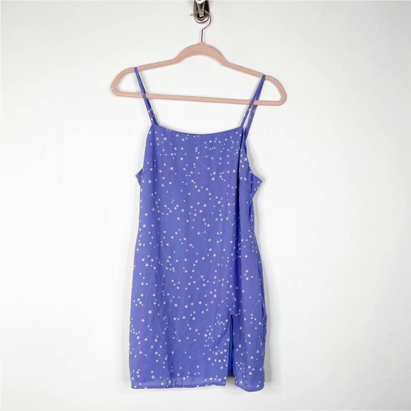 Superdown Star Constellation Mini Slip Dress with Side Slit Lilac Medium #1921 - Picture 3 of 3